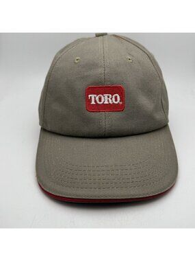 Toro Legend Adjustable Baseball Cap Khaki Red Logo Hat Men's One Size